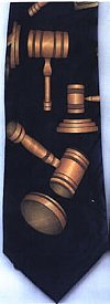 Legal Theme Necktie Big Gavel (Synthetic Blend)