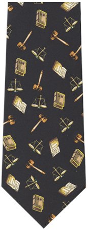 Legal Theme Necktie Gavel and Book (Synthetic Blend)
