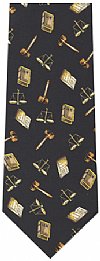 Legal Theme Necktie Gavel and Book (Synthetic Blend)