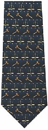 Legal Theme Necktie Gavel and Scales (Synthetic Blend